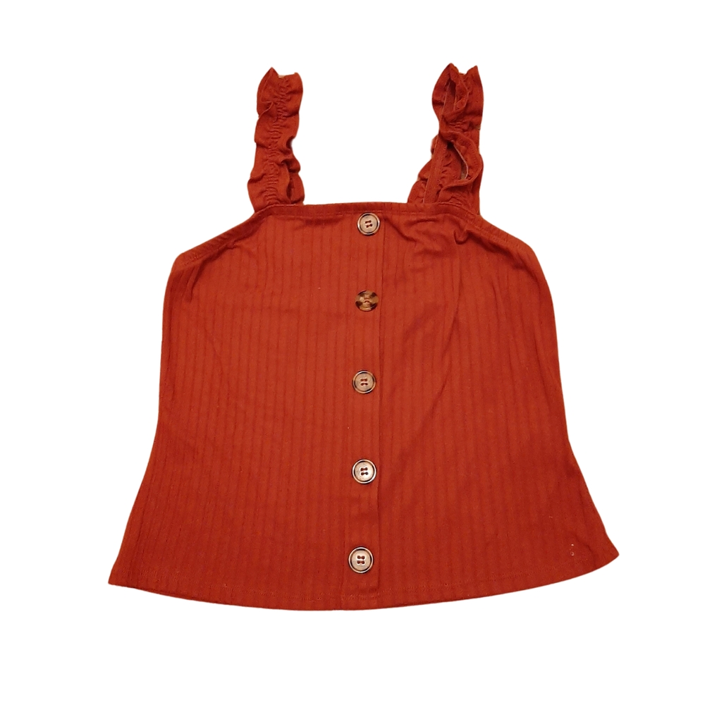 No Boundaries Red Tank Top with Decorative Straps